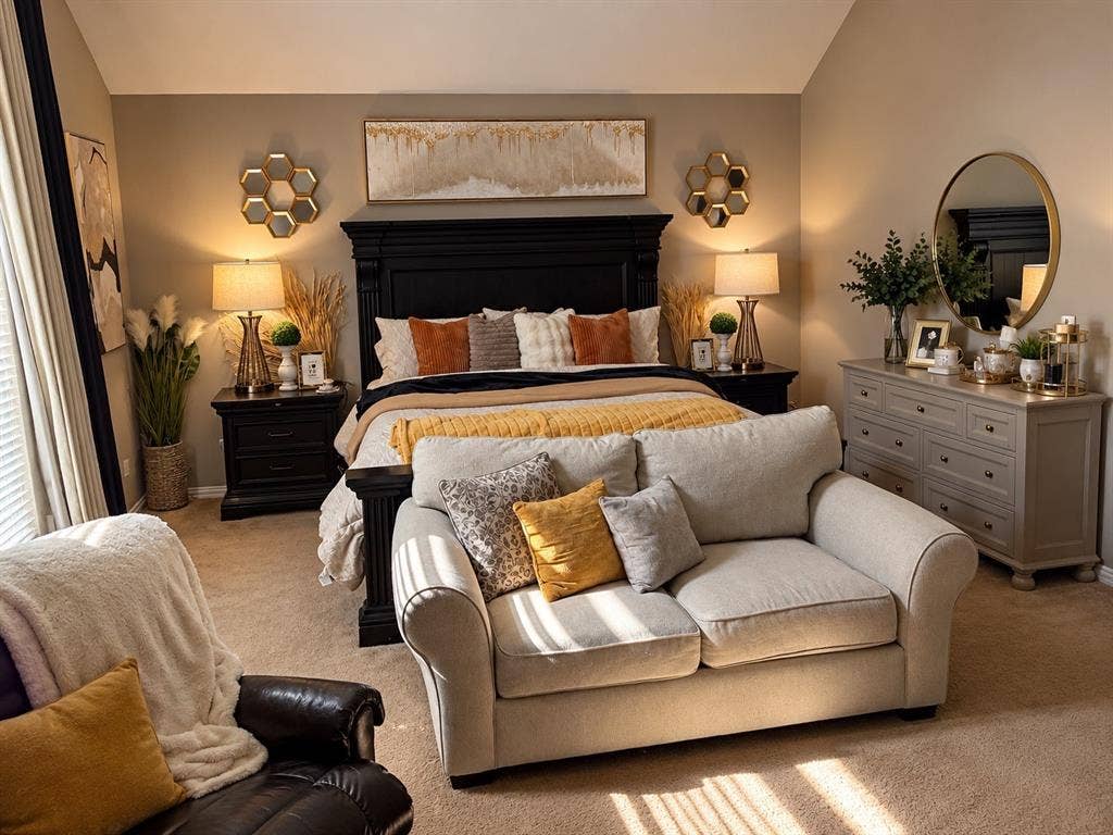 Vaulted ceilings and neutral wall color