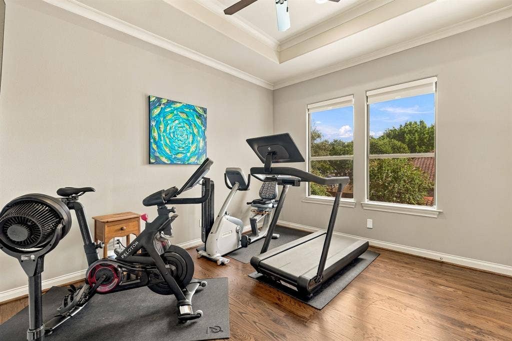 Bedroom that easily converts into an exercise room