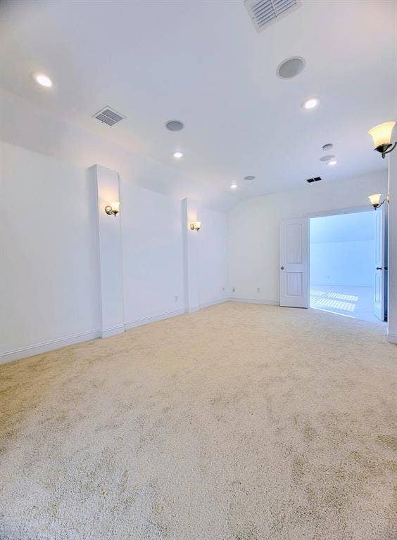 4308 Lee Hutson Drive, Sachse, TX 75048 Neutral interior space featuring a brand new built-in surround sound system, recessed ceiling lighting, and double doors.