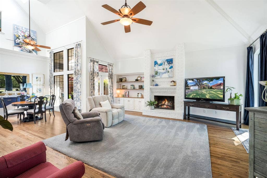 7130 Abrams Road, Dallas, TX 75231 great roomwith fireplace and built ins