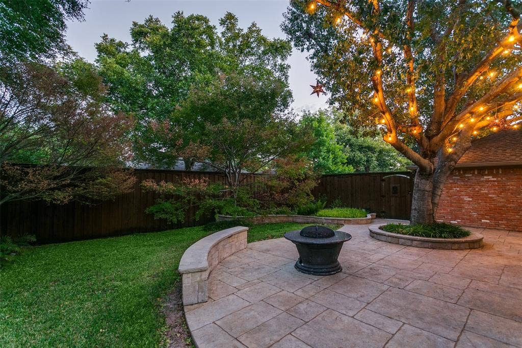 2404 Monmouth Court, Plano, TX 75075 View of Concrete Seating and Back Patio-part of yd