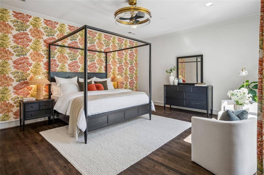 Elegant first-floor primary suite