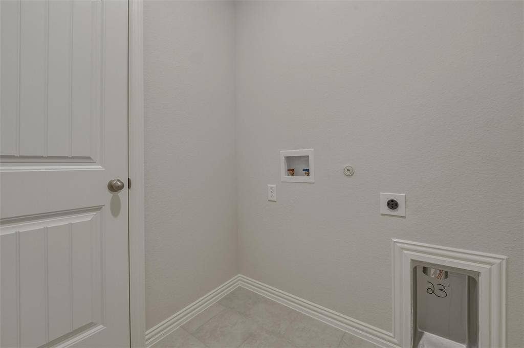 2109 Bluebird Lane, Anna, TX 75409 Utility connections with a drain, electrical outlet, water hookups, and a paneled door