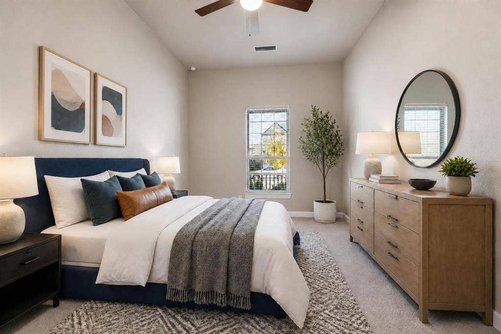 Virtually staged Bedroom 2