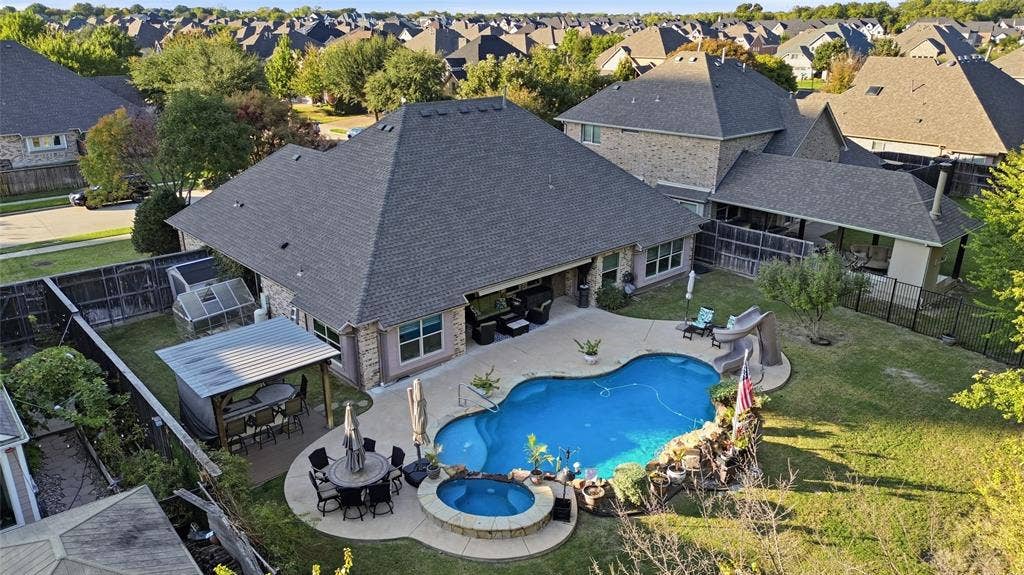1614 Jeffrey Drive, Wylie, TX 75098 Outdoor kitchen, large covered patio, Pool, spa and large grass area