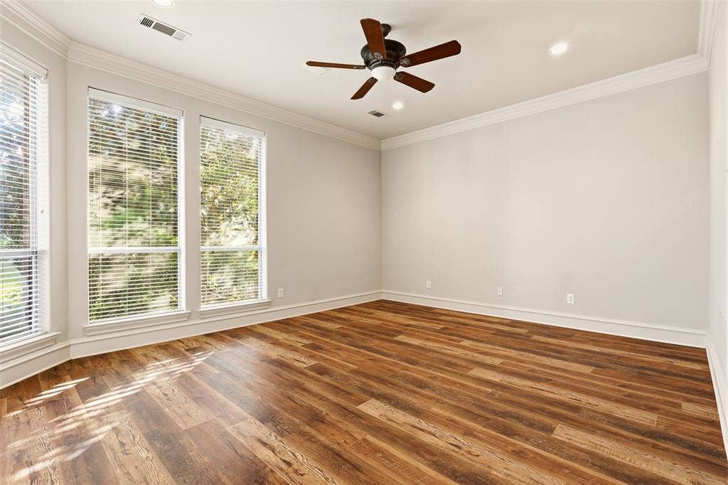 1919 Kings Pass, Heath, TX 75032 Gorgeous primary with view to backyard and private entry to back yard and custom propane fire pit