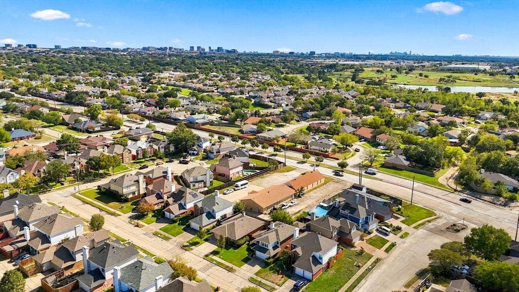 2524 Brooke Trail, Carrollton, TX 75006 Aerial view towards Keller Springs.