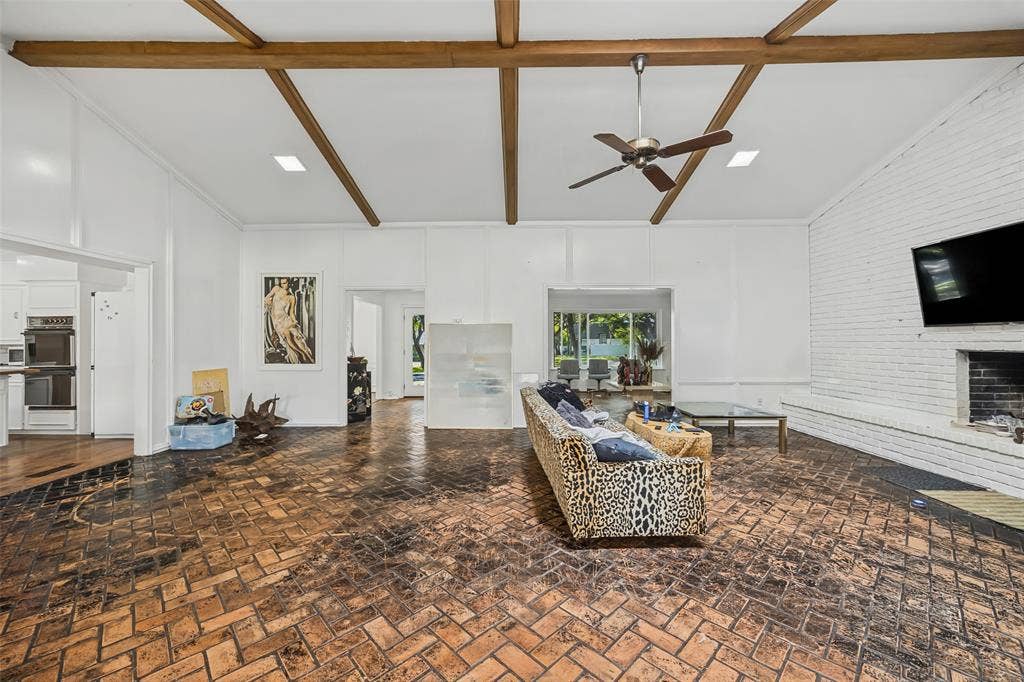 7257 Stefani Drive, Dallas, TX 75225 View of Den looking back towards Entry and Living Room. Kitchen is to the left.