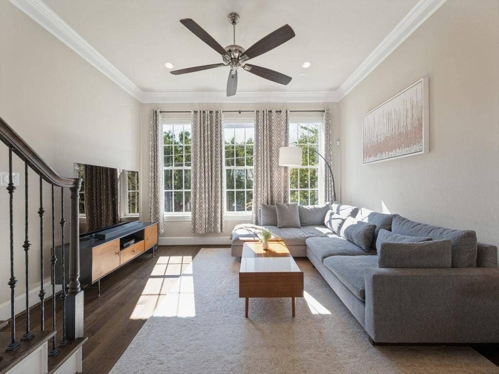 7333 Valley View Lane, #805, Dallas, TX 75240 A Nice Sized Living Room Provides a Comfortable Space to Relax or Entertain
