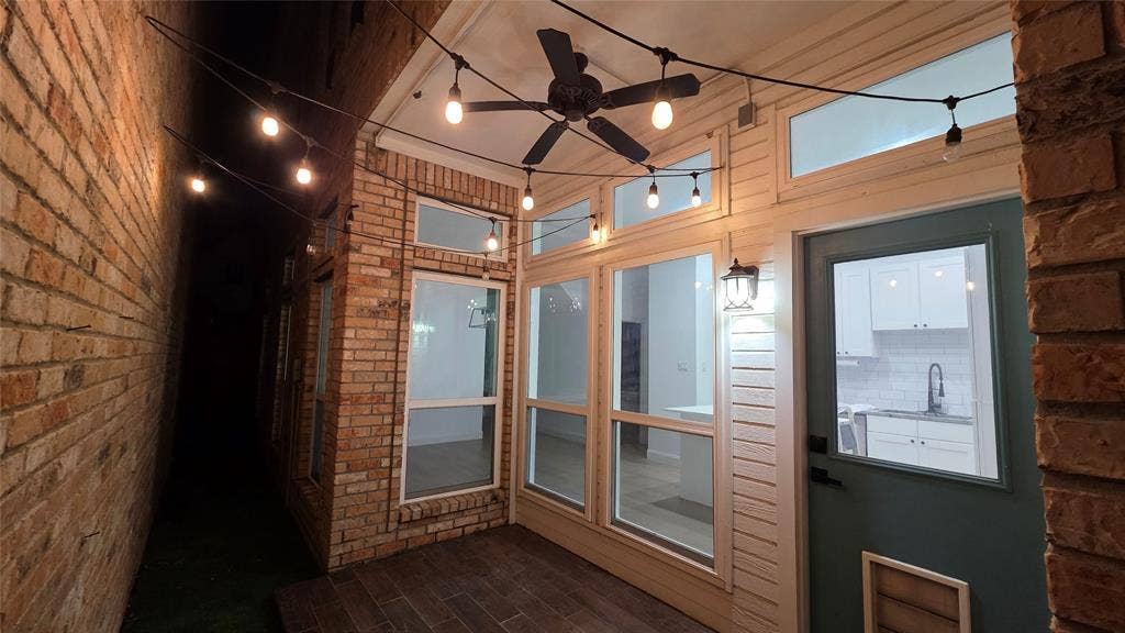 5864 Oram Street, Dallas, TX 75206 Covered patio with lights