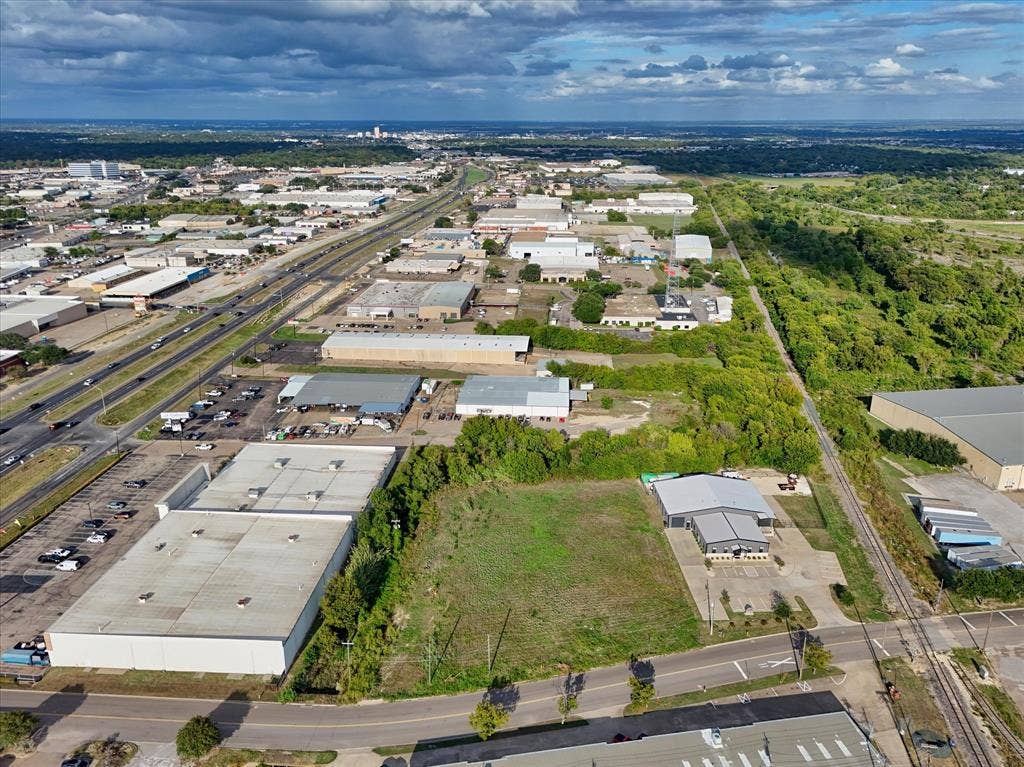 TBD Schroeder Drive, Waco, TX 76710 Aerial view of the industrial parcel featuring direct road frontage, proximity to major highway corridors, and railroad access