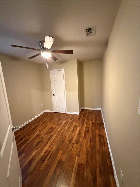 475 Perch Road, Rockwall, TX 75032 Room featuring wood-finish flooring, a ceiling fan with integrated lighting, and a six-panel door