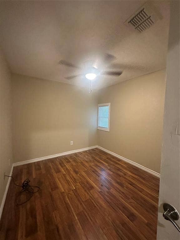 475 Perch Road, Rockwall, TX 75032 Room featuring wood-finish flooring, a neutral wall color, and a ceiling-mounted fan with integrated lighting