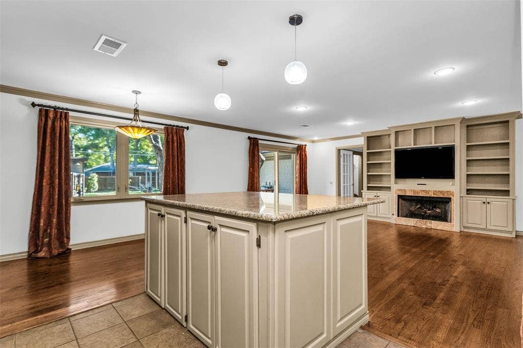 Washer Dryer tucked beneath island