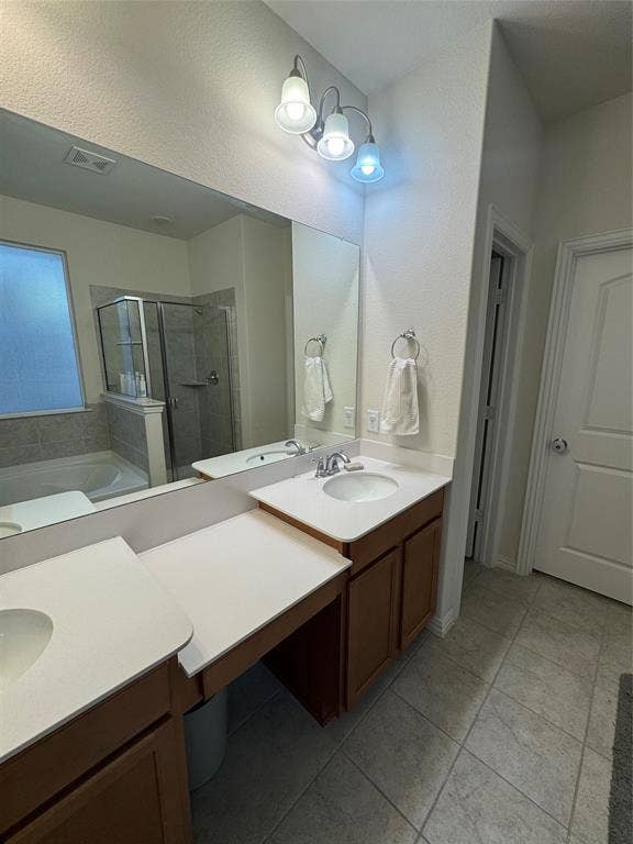 Spacious double vanity areas.