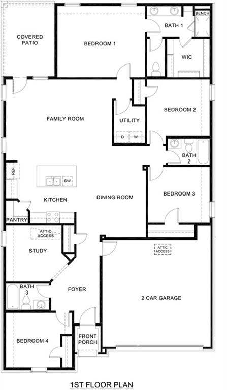 410 Campfield Drive, Caddo Mills, TX 75135 Floor plan