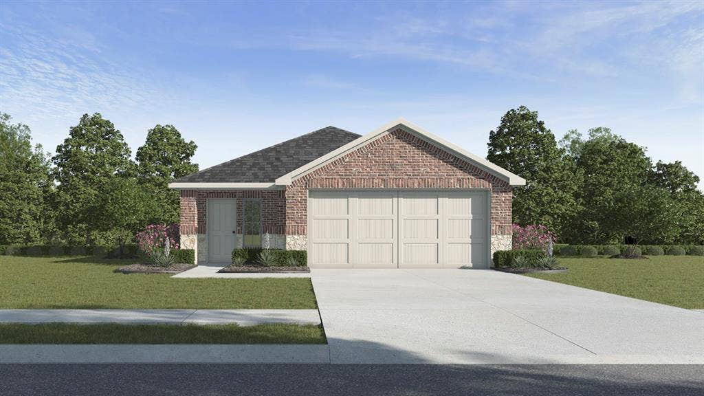 5743 Sunshine Lane, Crandall, TX 75114 Brick and stone exterior with a gabled roof