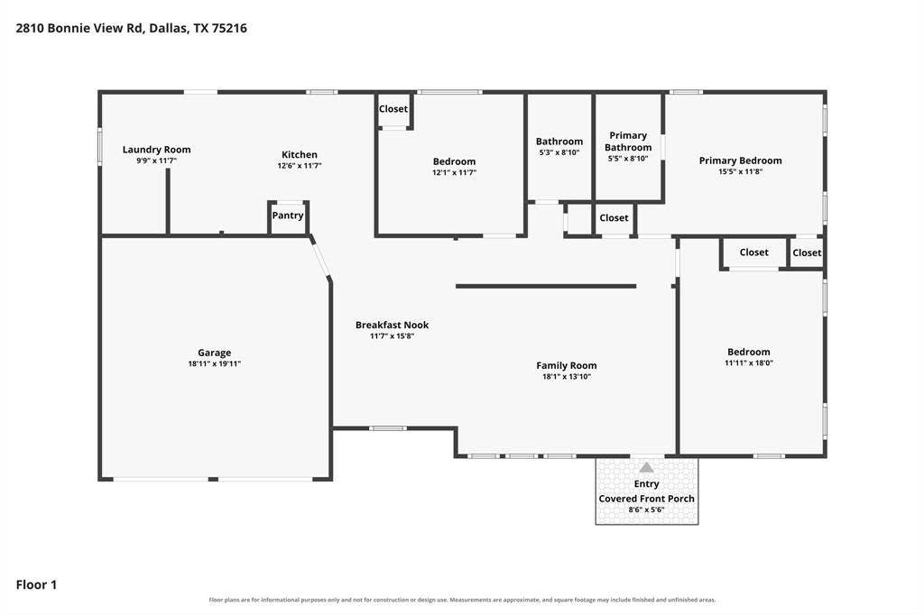 2810 Bonnie View Road, Dallas, TX 75216 Floor plan