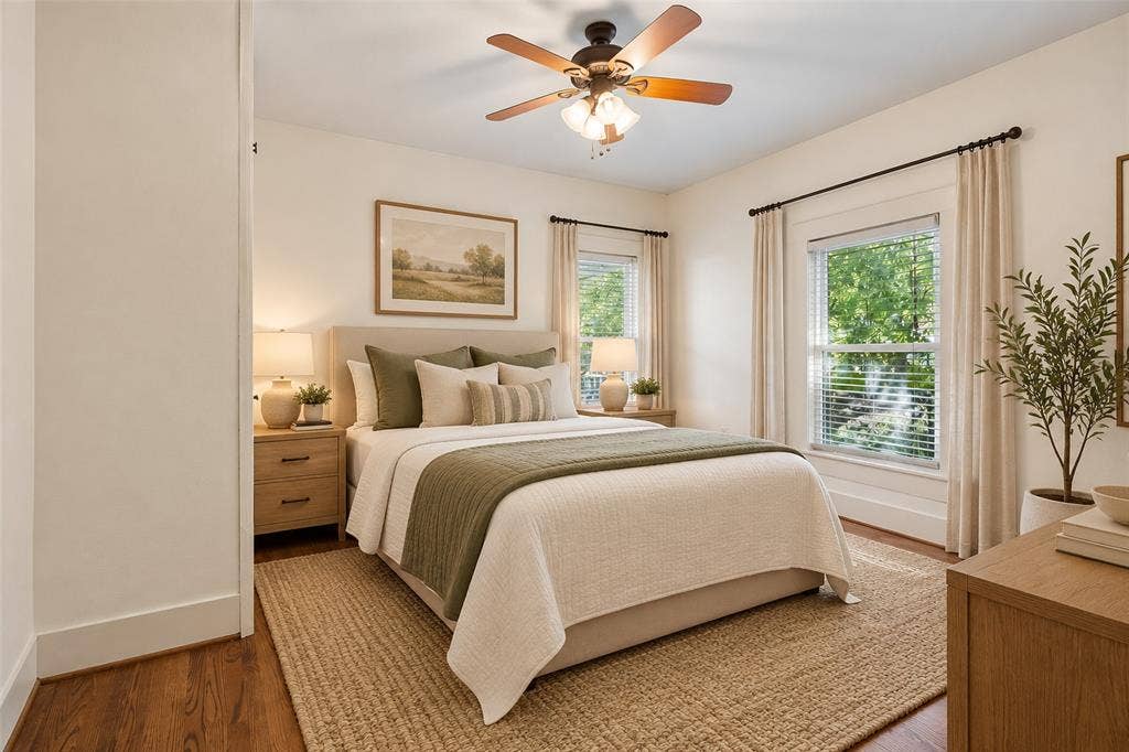 1027 Eldorado Avenue, Dallas, TX 75208 Virtually Staged Front Bedroom