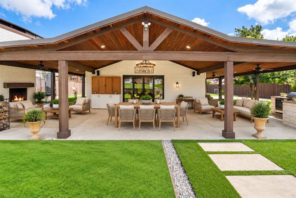 601 S Jupiter Road, Allen, TX 75002 Pool House Outdoor Area Vitually Staged