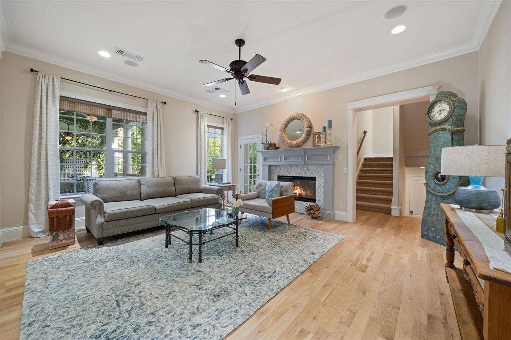 2324 Grassmere Lane, McKinney, TX 75071 Living room facing fireplace