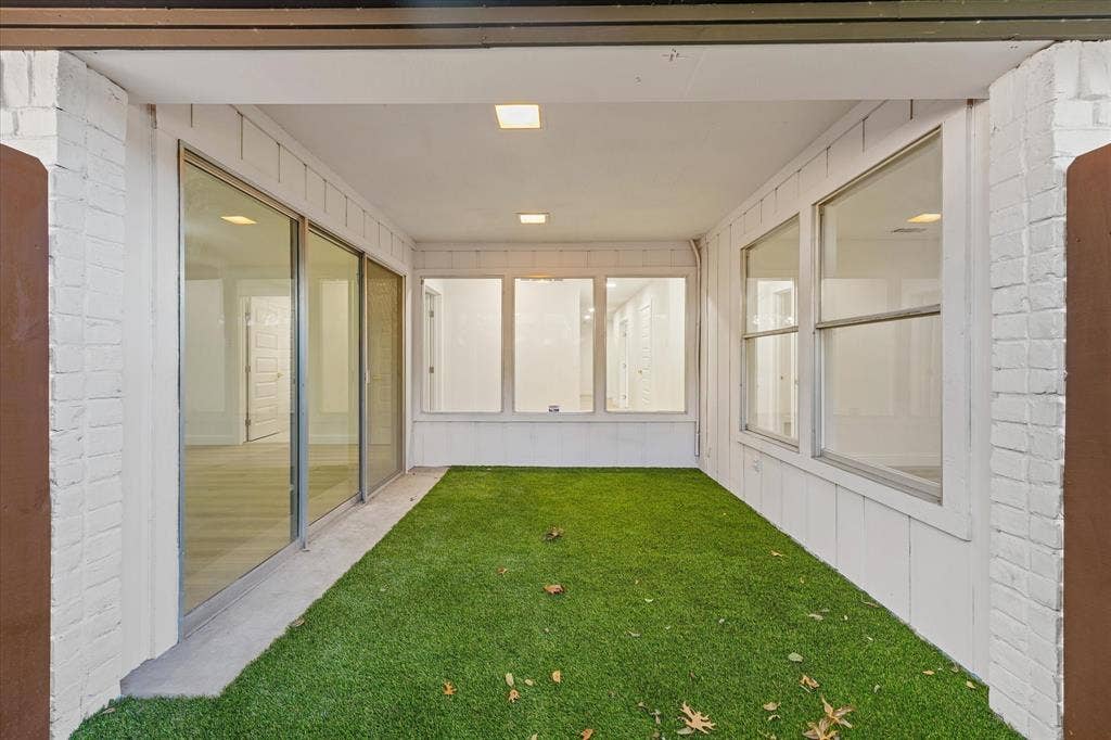Separate from backyard located between back bedrooms