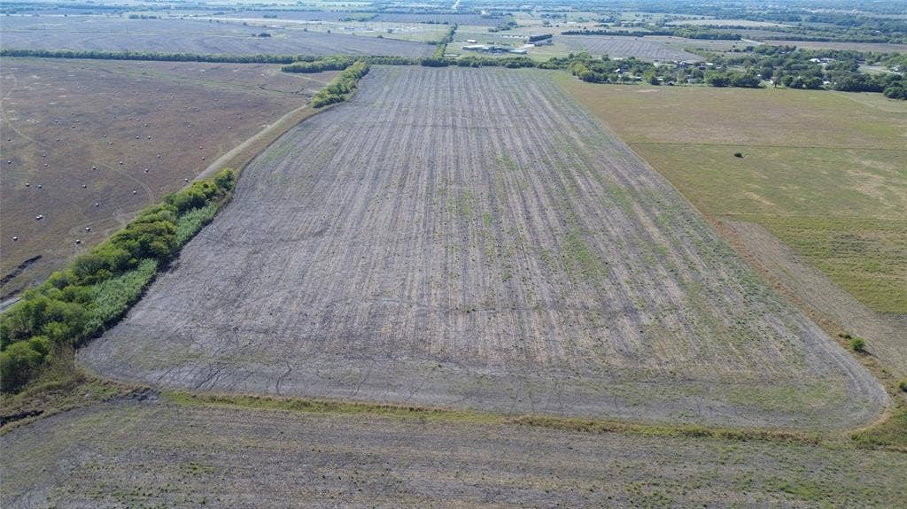 Expansive acreage featuring level topography, cleared open terrain, and mature boundary trees