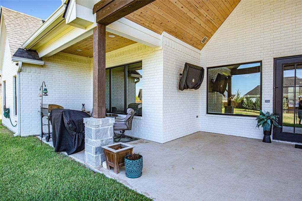 gas hook up for the pit or potential outdoor kitchen