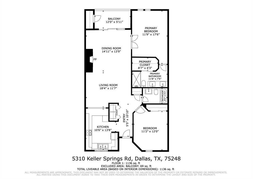 Floor plan of unit #722 — all measurements are approximate and should be verified.