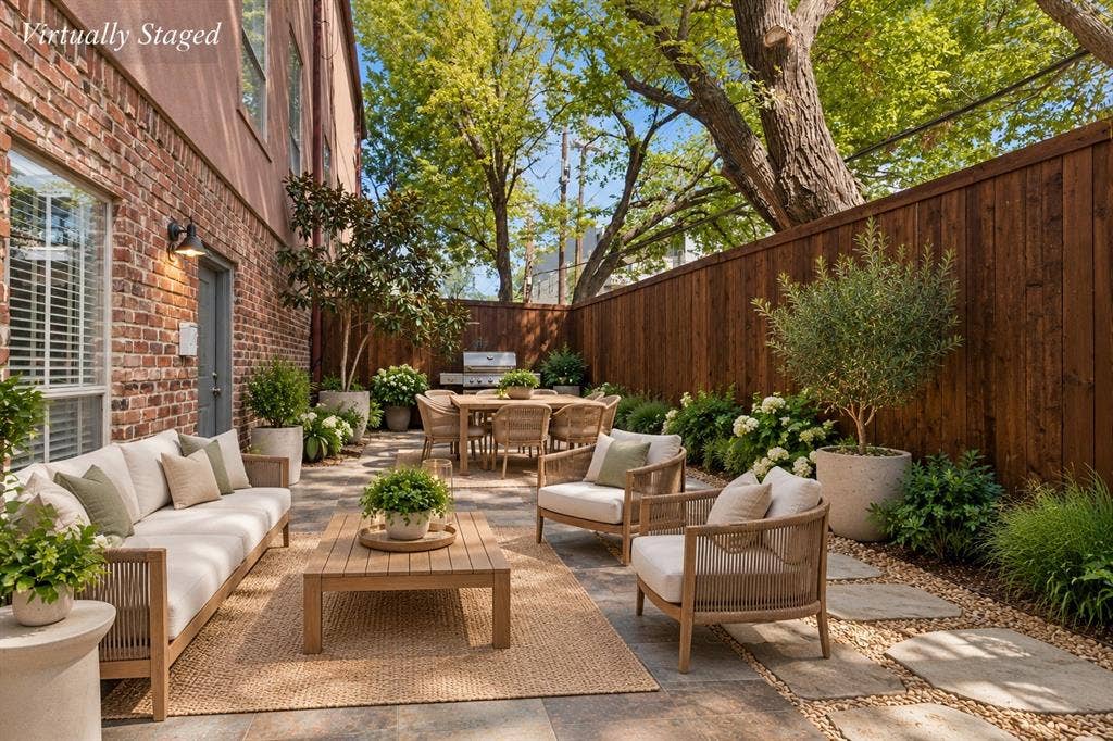 4330 Cole Avenue, #F, Dallas, TX 75205 Patio Virtually Staged