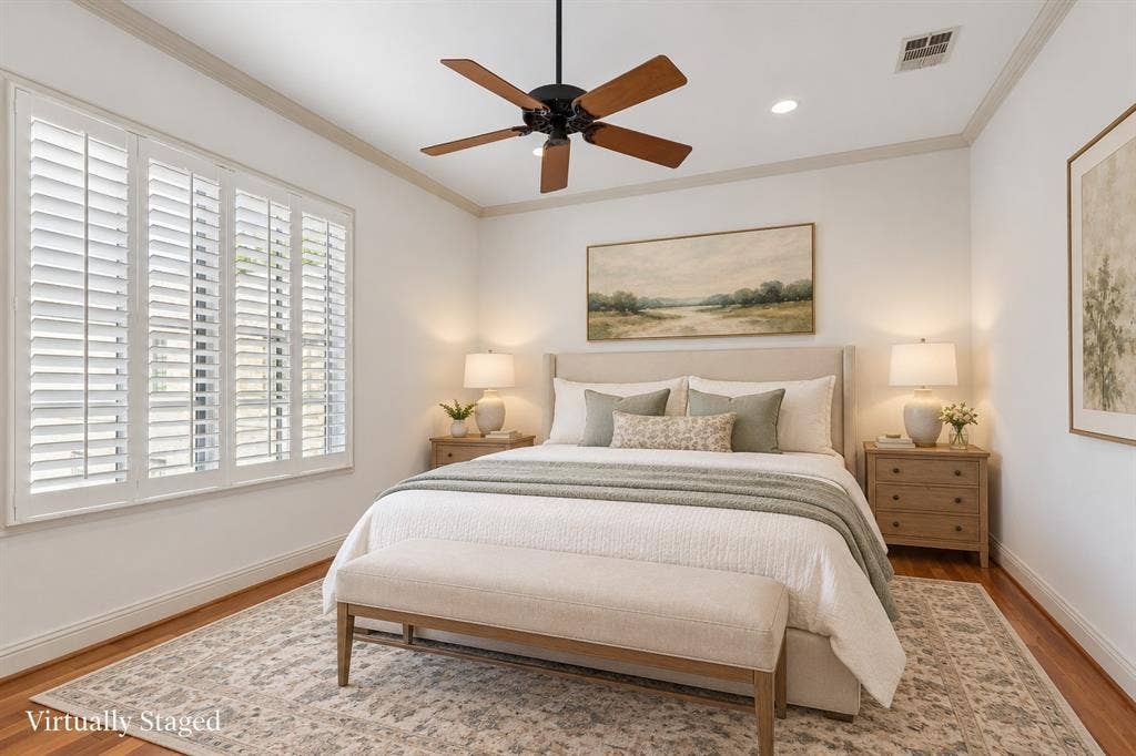 4330 Cole Avenue, #F, Dallas, TX 75205 Primary Bedroom Virtually Staged