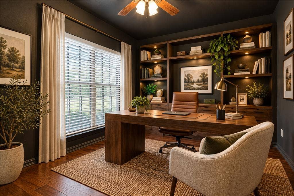 104 Aztec Court, Waxahachie, TX 75165 Home office with French doors. Virtually staged.
