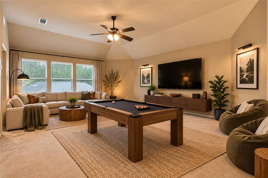 104 Aztec Court, Waxahachie, TX 75165 Second floor game room. Virtually staged.