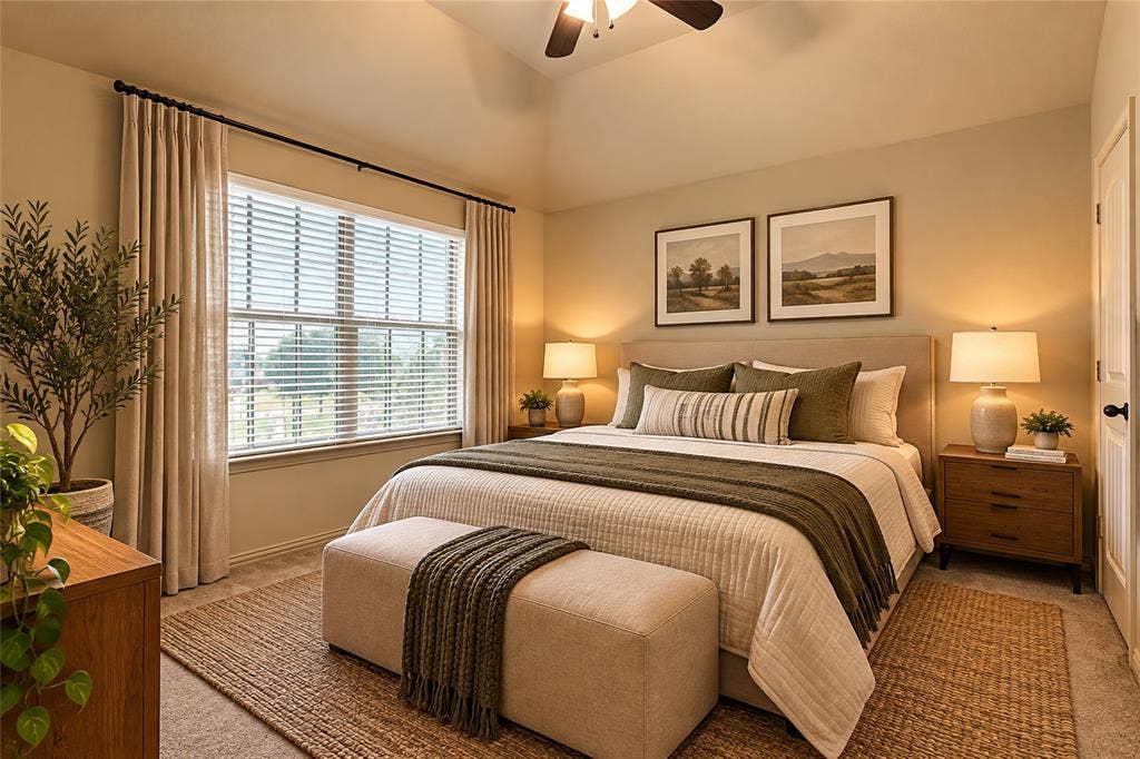 104 Aztec Court, Waxahachie, TX 75165 Second floor bedroom. Virtually staged.