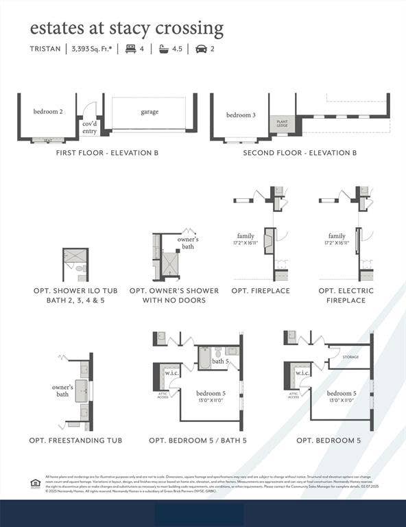 This dream home features elevation A, shower ILO tub for bath 2, 5th bed & bath plus so much more!