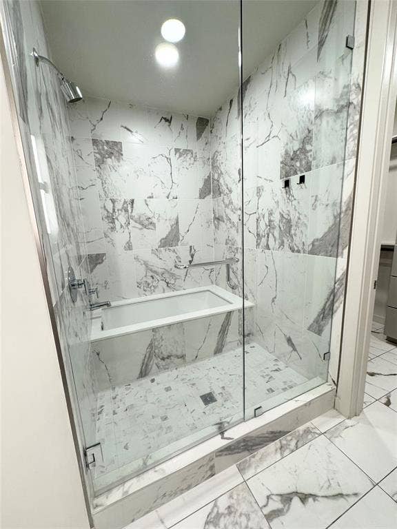 Bathroom featuring independent shower and bath