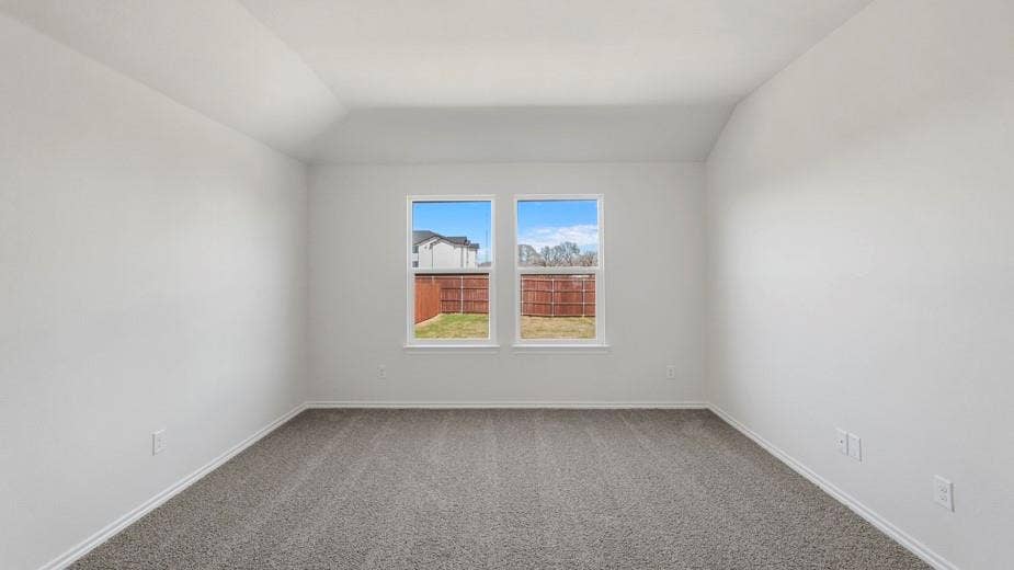 708 Rock Point Road, Josephine, TX 75135 Neutral wall paint with tray ceiling, grey carpet flooring, and dual windows