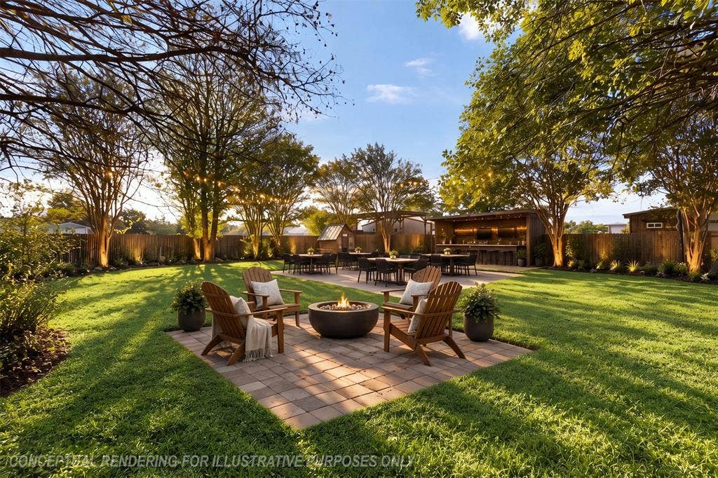 Yard-Conceptual Rendering-Landscaped Outdoor Yard Area-For Illustrative Purposes Only