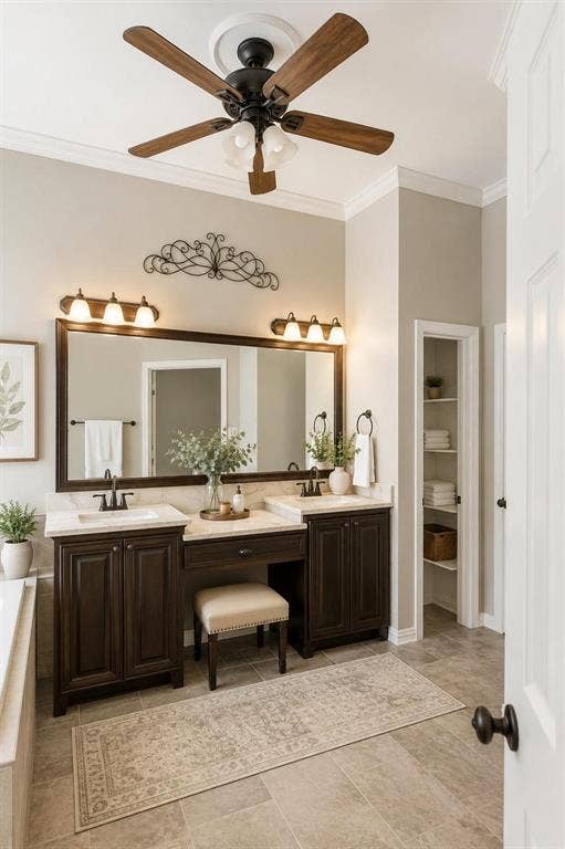 12004 Paducah Drive, Frisco, TX 75035 Spa-like bathroom with dual vanity, ample storage and great lighting.