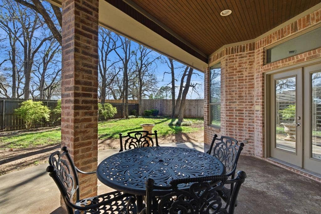 3714 Cove Timber Avenue, Granbury, TX 76049 Nice deep covered back patio to enjoy those lovely evenings.