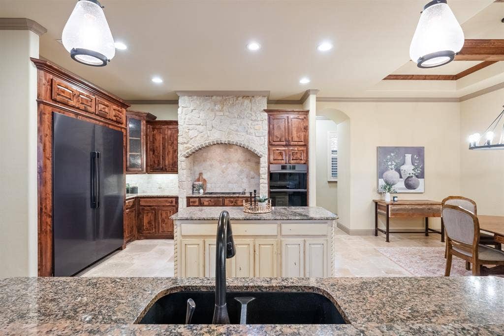 Open and Spacious Kitchen with practically new Dacor Commercial Grade Refrigerator, and Freezer, Cooktop, Oven, Microwave and Warming Drawer