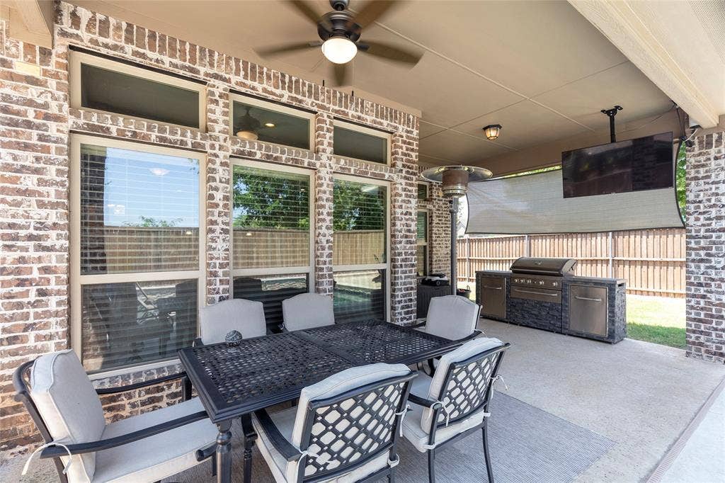 Large covered back patio