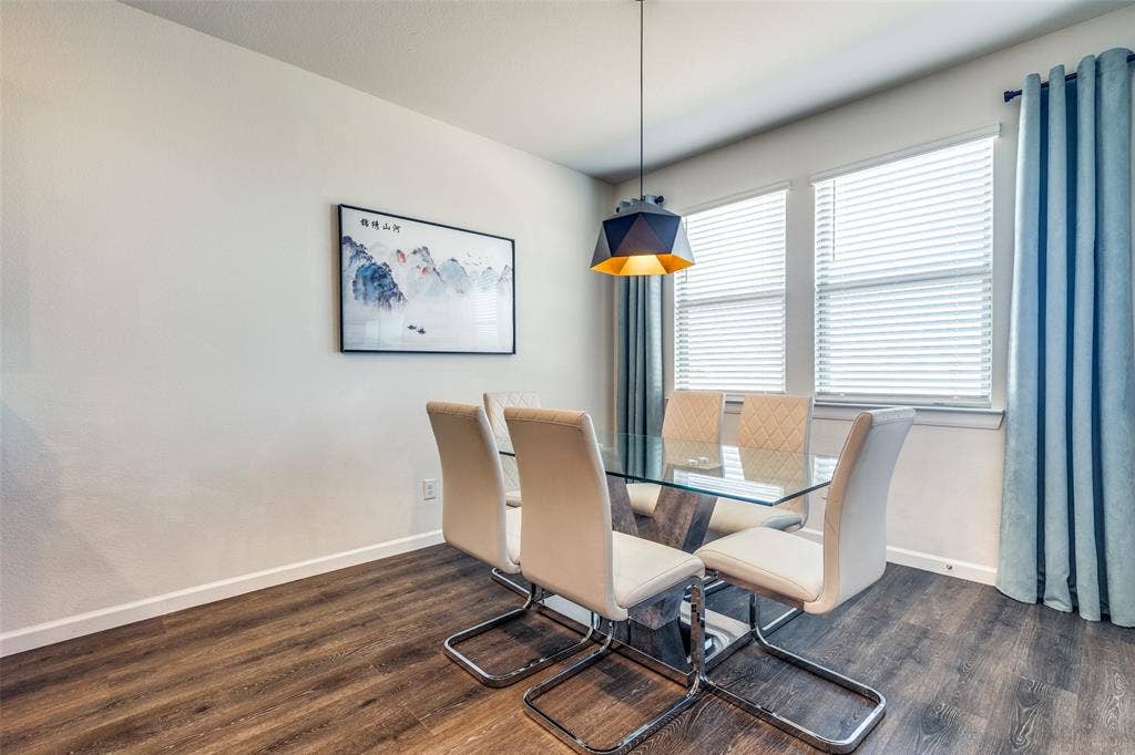 Dining area facing backyard. Non furnished but some furniture is negotiable or case by case.