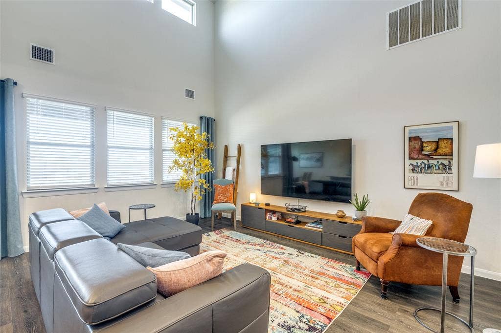 Double height living room with full. windows open to the spacious backyard. Non furnished but some furniture is negotiable or case by case.