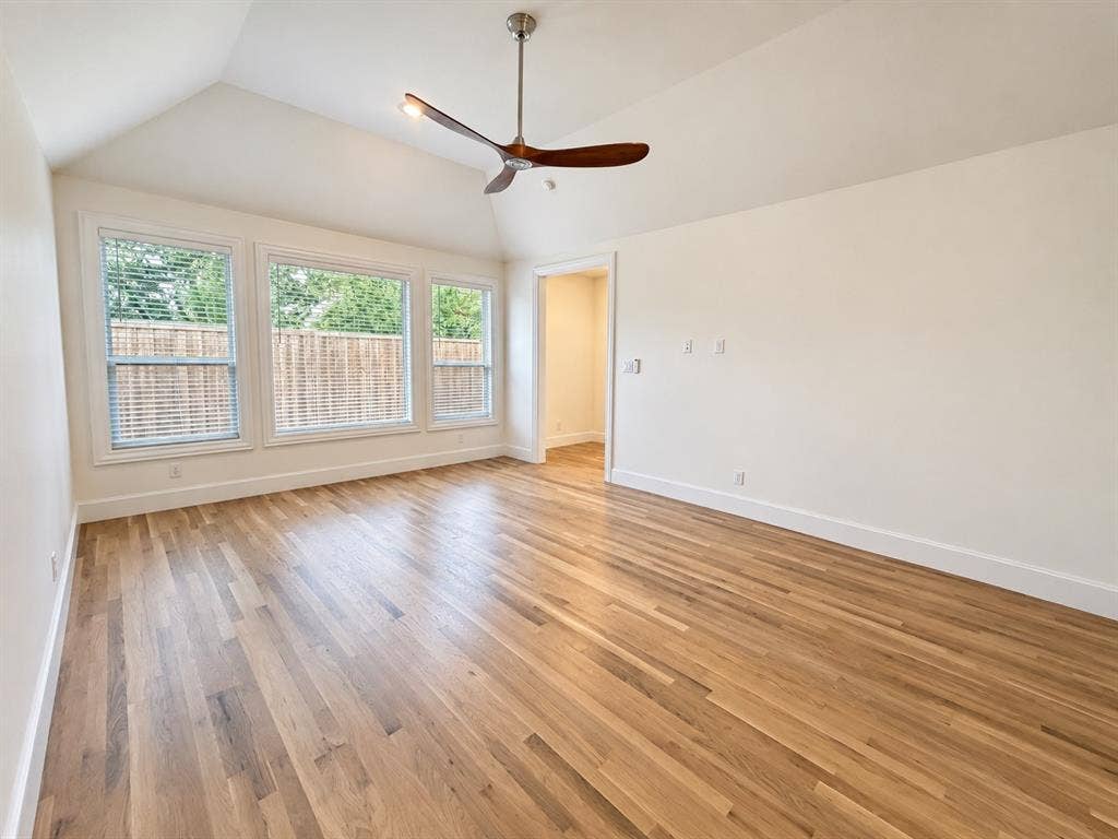 Primary bedroom with a seating nook.