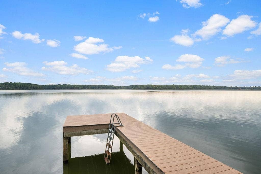 15993 Big Oak Bay Road, Tyler, TX 75707 Private pier with composite decking and integrated metal ladder, extending over open water