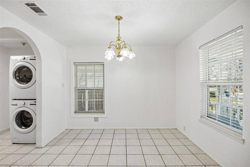 Spacious dining room off of kitchen and living area.