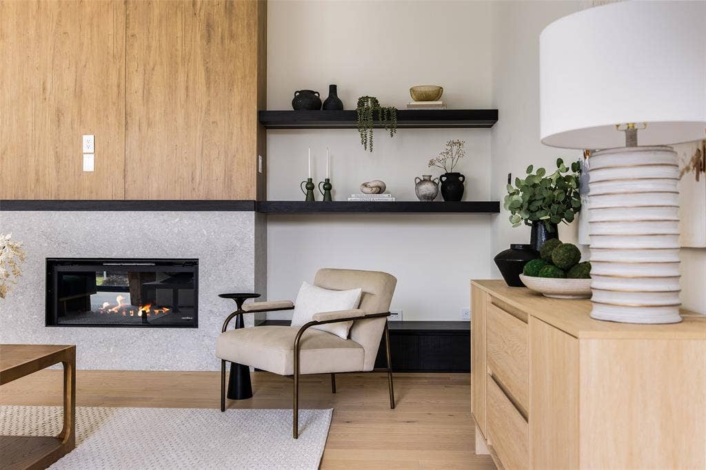 6027 Goodwin Avenue, Dallas, TX 75206 Gas Fireplace in the Open Living Room