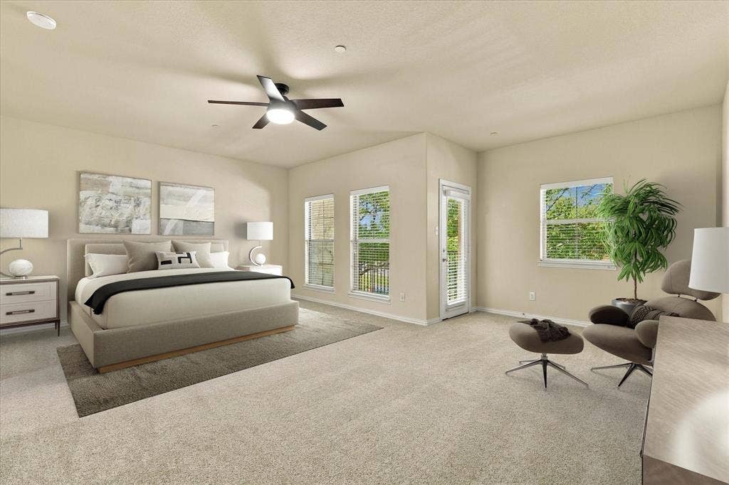 An absolute KING SIZE primary suite. Create your own luxurious sanctuary with sitting area and more! Virtual Staging.
