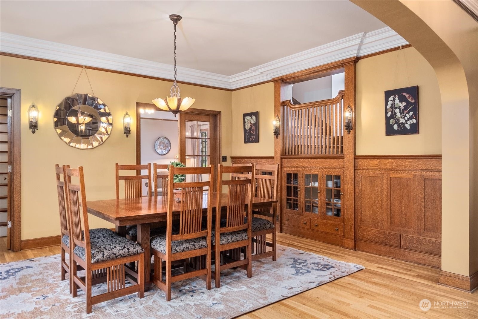 Formal dining with view to front staircase